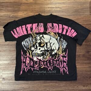 BoohooMAN Skull Graphic Back Print T-Shirt Black Oversized Men’s